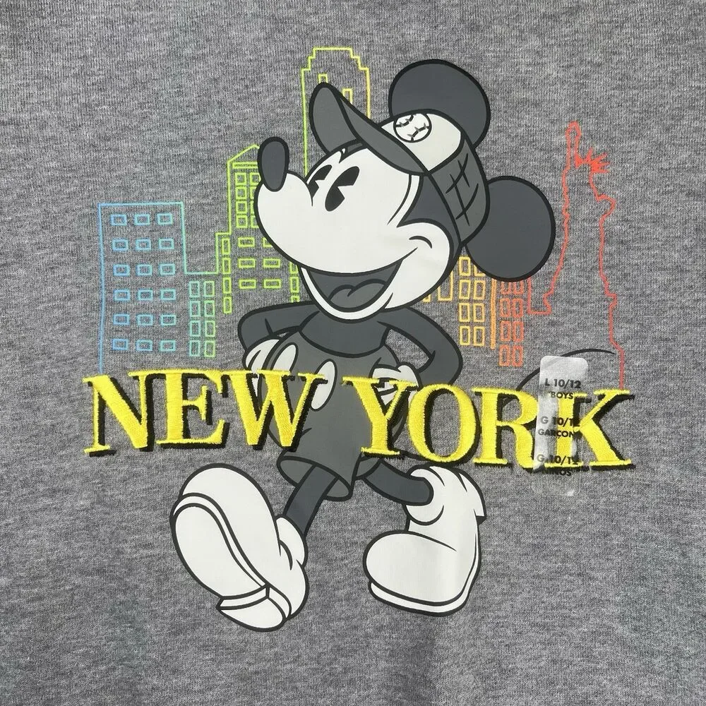 Disney Store Kids Gray Mickey Mouse‎ Sweatshirt Cotton Pullover Size Large